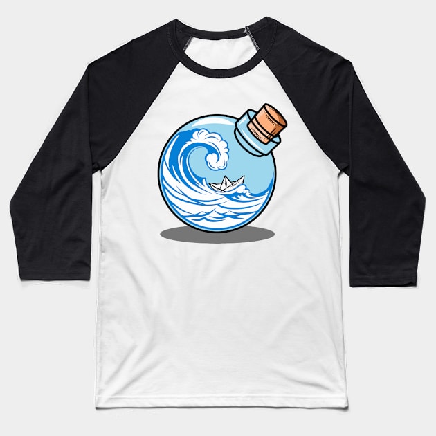 Message in a bottle Baseball T-Shirt by Lenimski